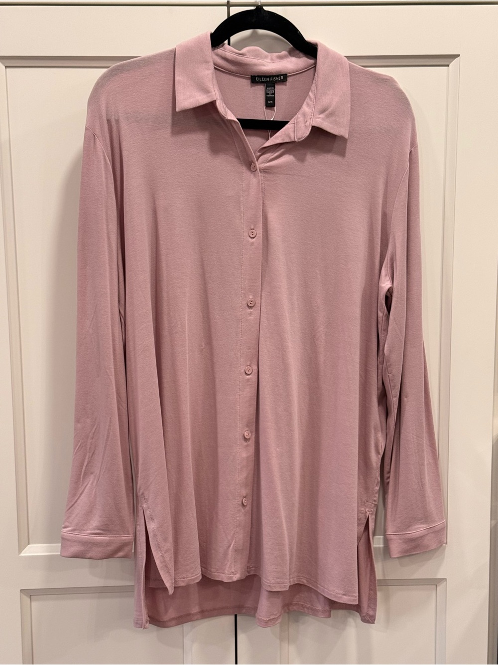 Eileen Fisher Blush Pink Long-Sleeve Button-Down Shirt